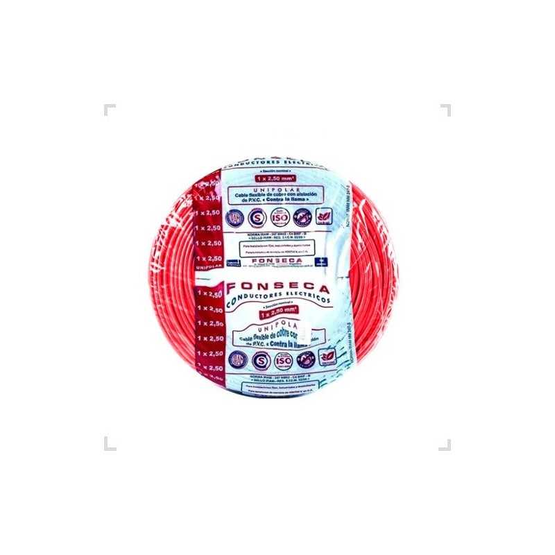 Cable Unipolar 1,5mm Rojo x25mts FONSECA