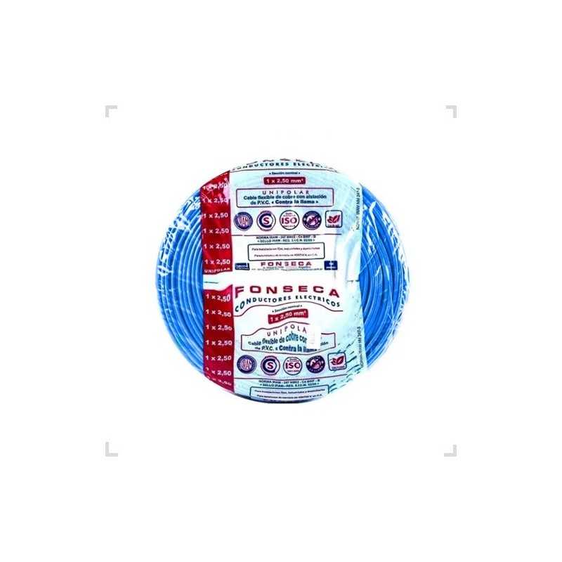 Cable Unipolar 2,5mm Celeste 100mts FONSECA