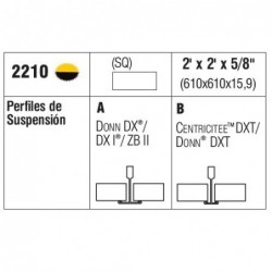 Placa Cielorraso Desmontable 61x61 Radar 2210 m2 USG