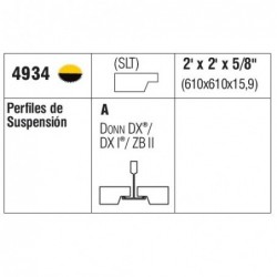 Placa Cielorraso Desmontable 61x61 Pebbled 4934 m2 USG